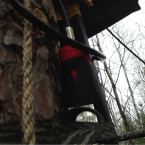 Bolt cable lock on treestand