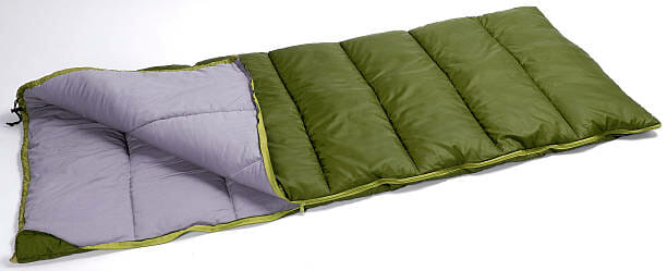 green sleeping bag green sleeping bag with zipper sleeping bag stock pictures, royalty-free photos & images