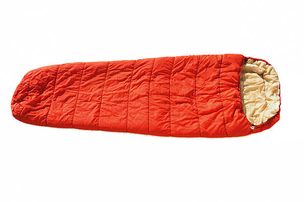 Orange Sleeping Bag  camping sleeping bag stock pictures, royalty-free photos & images